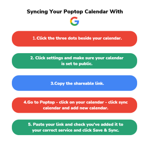 How to sync your google calendar with poptop