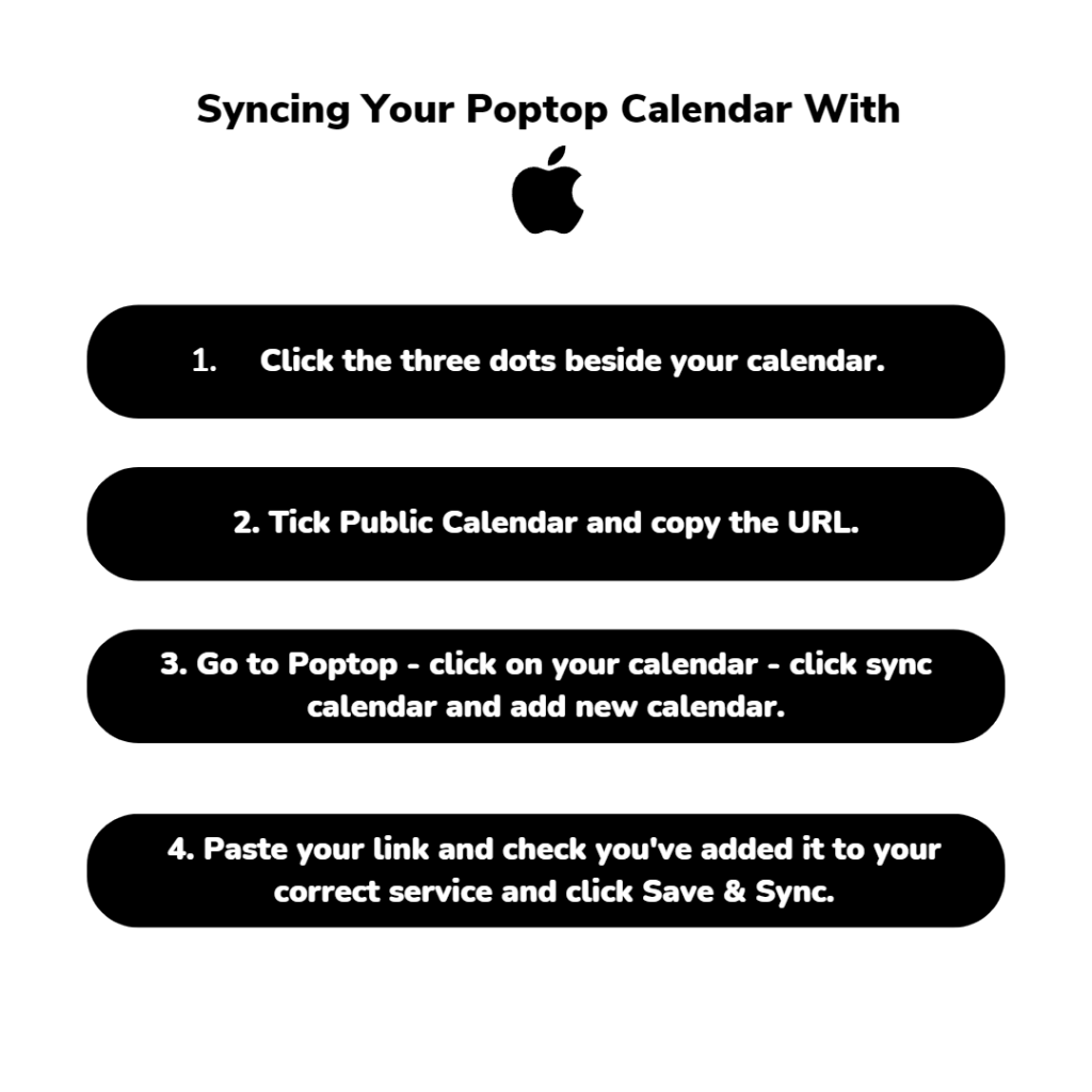 how to sync your apple calendar with poptop