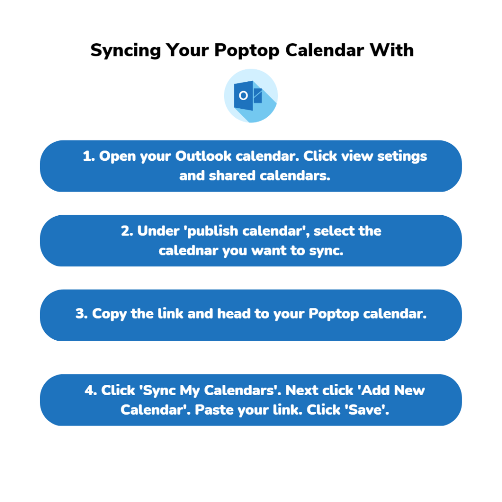 how to sync your outlook calendar with poptop