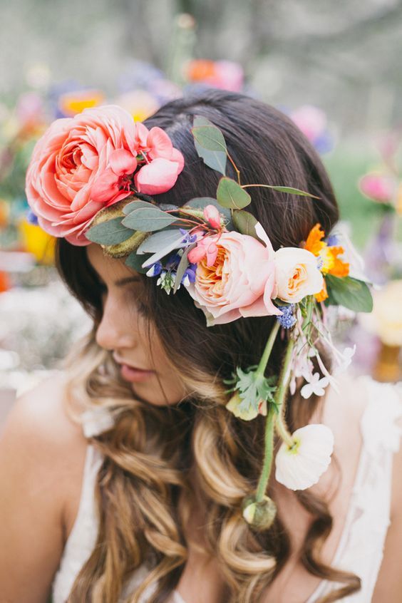 Flower Crowns wedding hairstyle