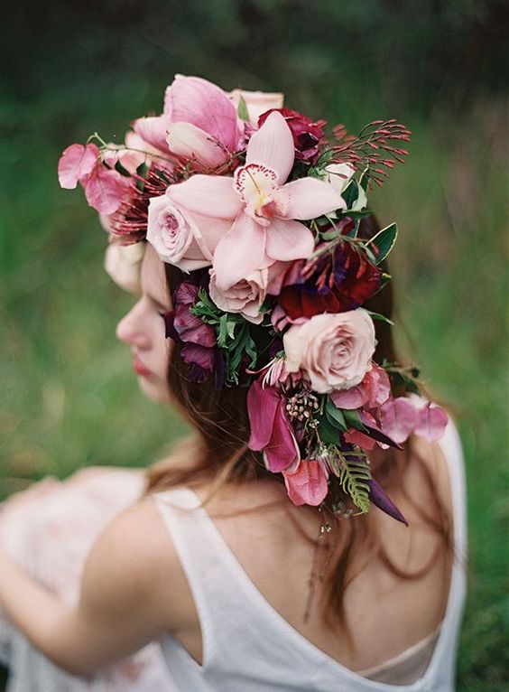 Flower Crowns bridal hairstyle