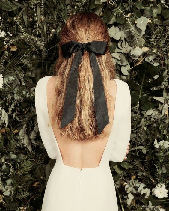 Ribbon Bow Tie wedding hairstyle