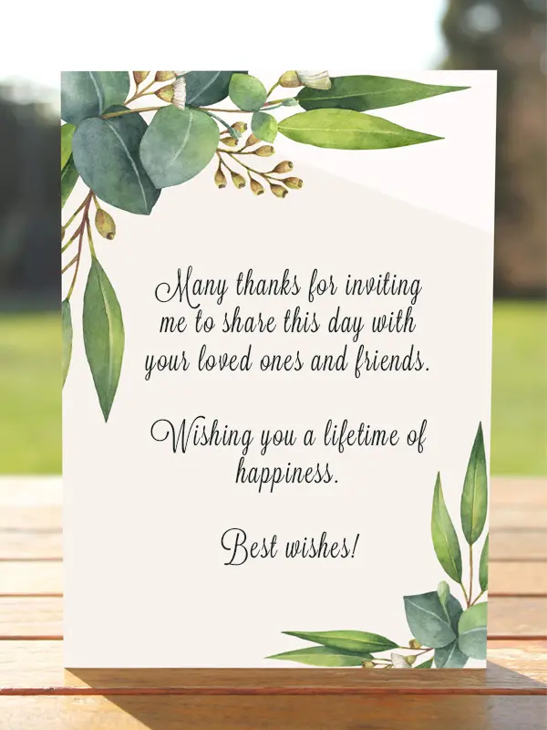 What to write in a wedding card for a colleague