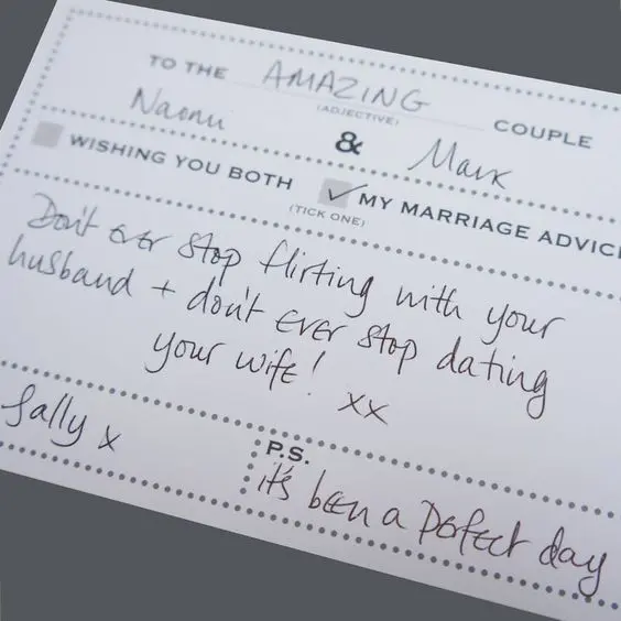 What to write in a wedding card for casual weddings