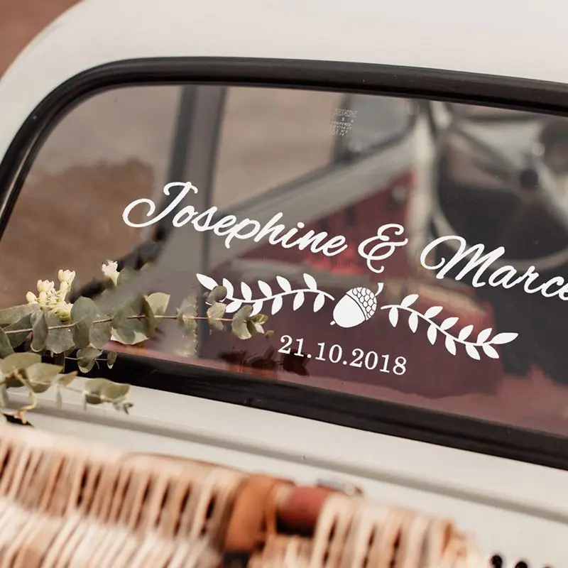 personalized wedding car decoration idea