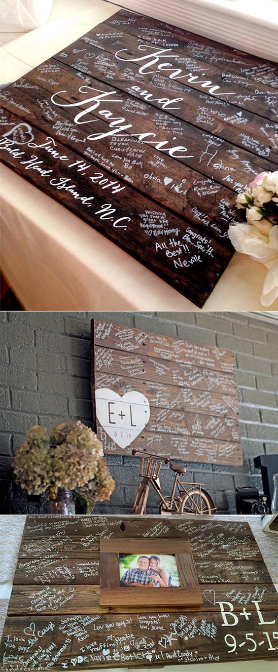 uniqueweddingguestbookwoodsignboardideas (1) Poptop Event