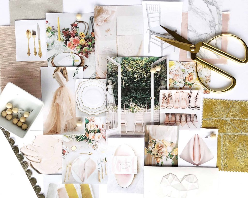 Wedding moodboard in a Wedding Timeline form