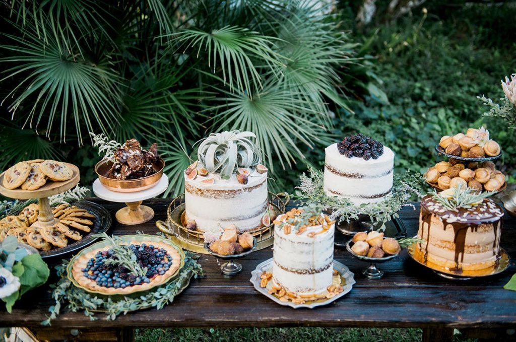naked wedding cake