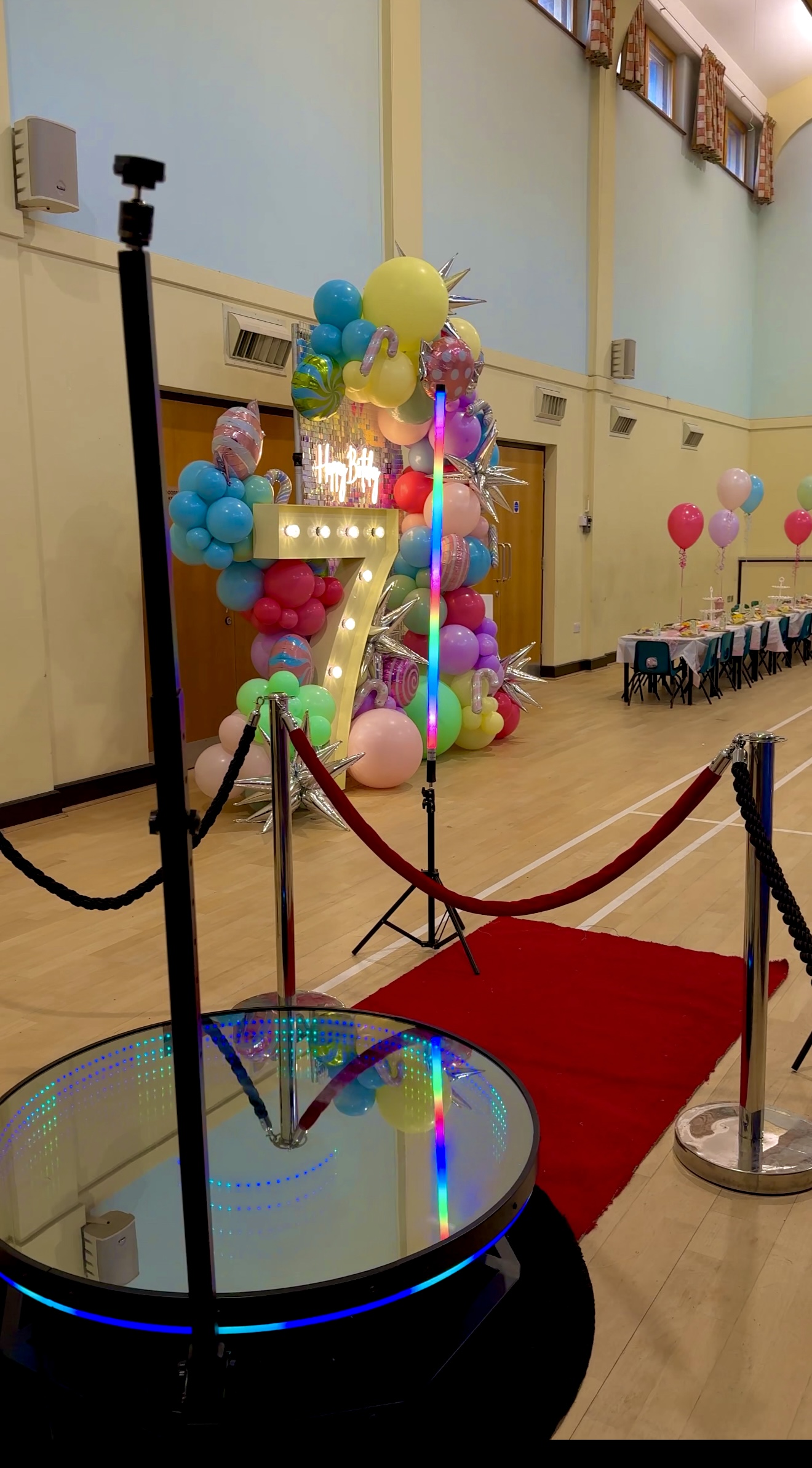 360 Booth with Infinity Lighting Glass Floor
