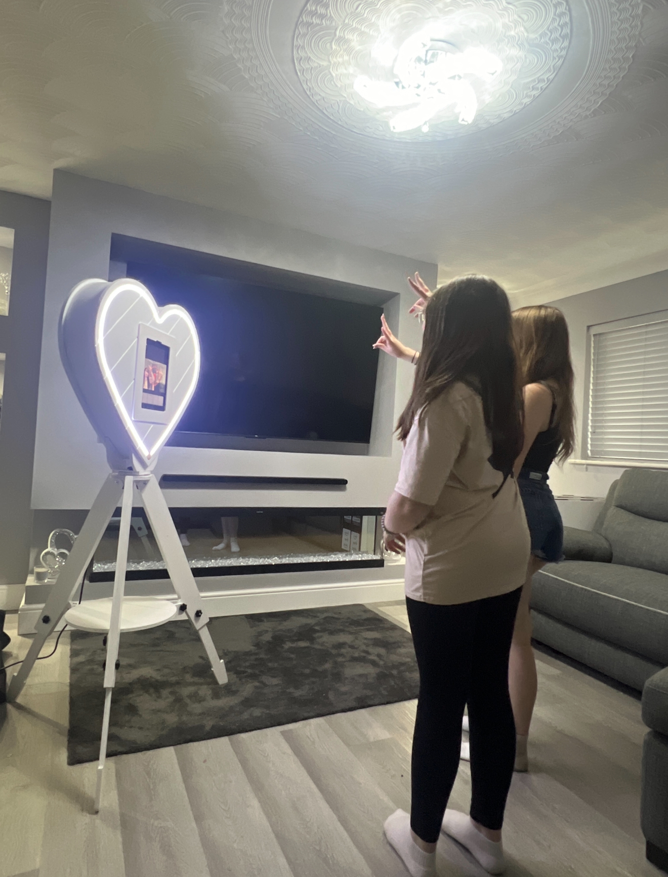 Elevate Your Event with White Heart-Shaped Selfie Pod
