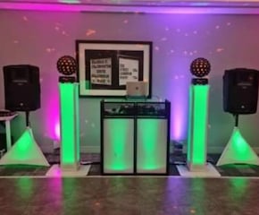 Party DJ with Disco Style Booth