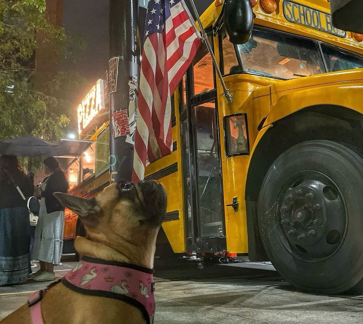 Yellow Bus Serving Genuine New York-Style Pizza