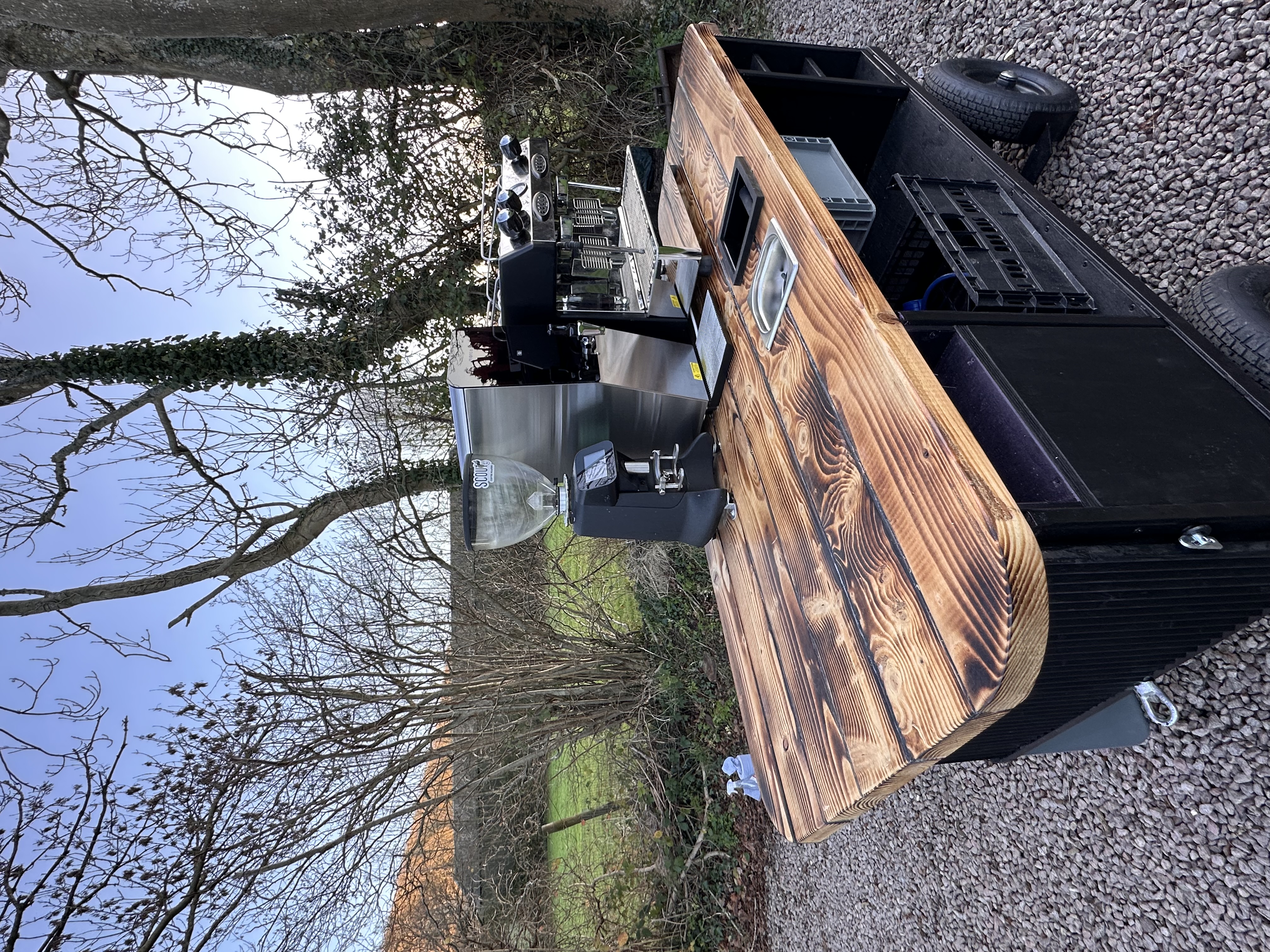 Indoor Barista Coffee Cart with Fully Customisable Front Panel