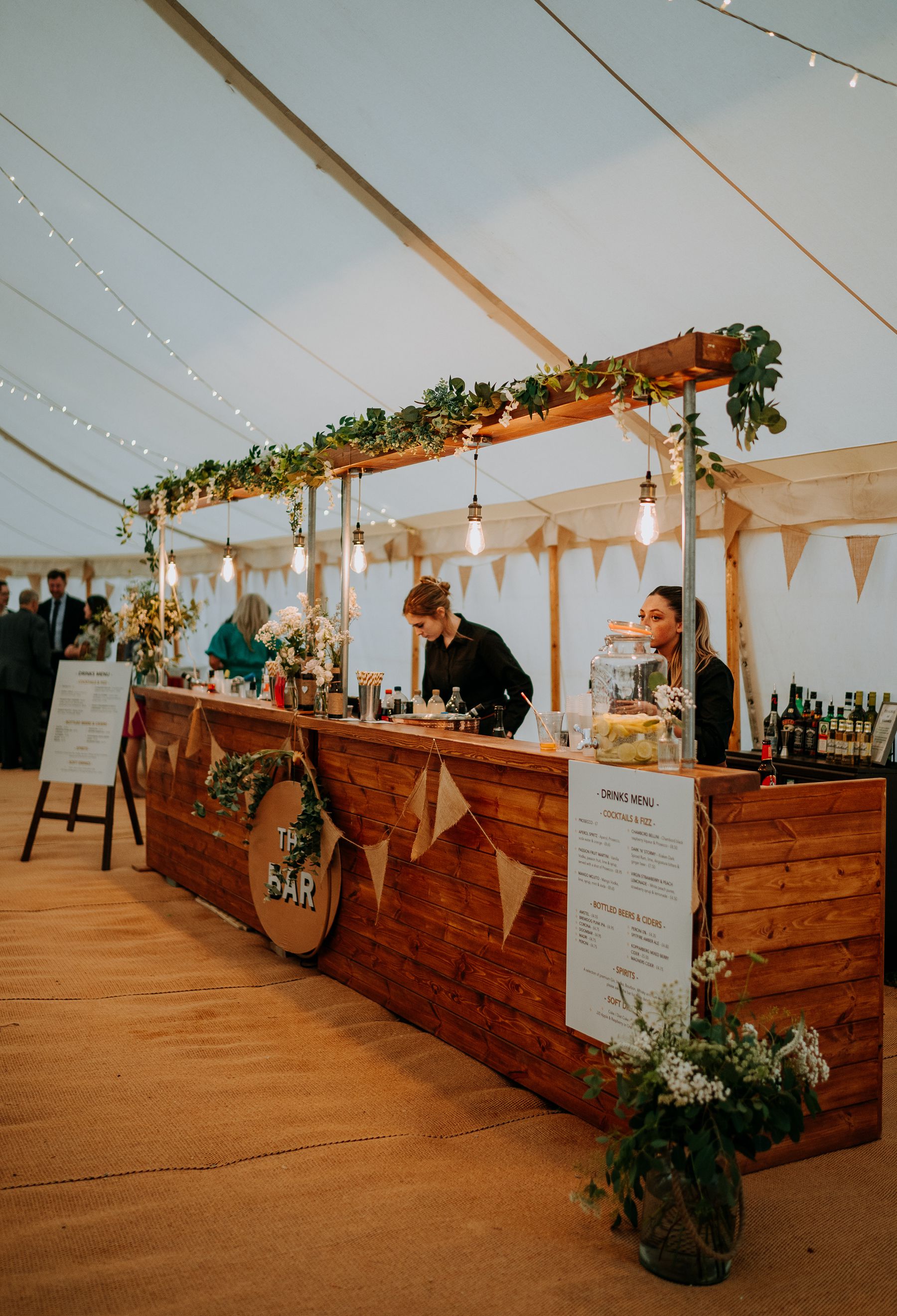 Fully Stocked Wooden Pop-Up Bar offering fully stocked cash bar 