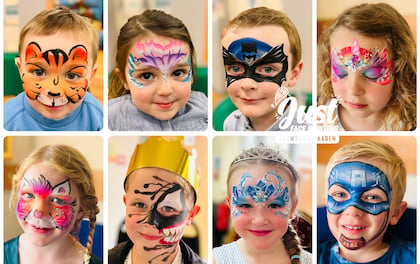 Professional Face Painting Designs with Glitters & Gems