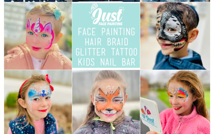 Face Painting, Hair Braid, Glitter Tattoo, kids nail bar service