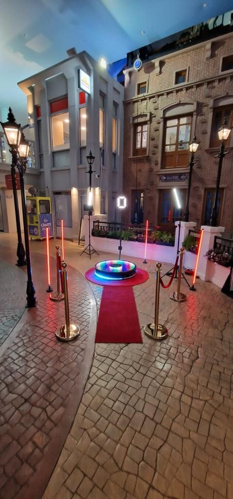 Glass LED 360 Photo Booth for hire for all type of events.