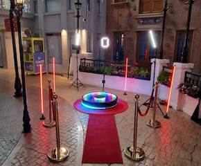Glass LED 360 Photo Booth for hire for all type of events.