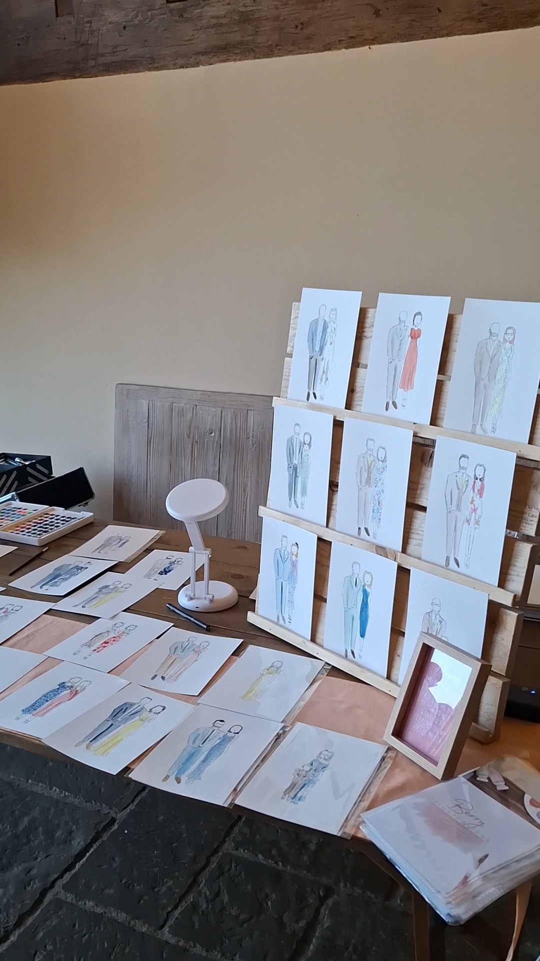 Custom Watercolour Painter Creating Take-Home Guest Favours