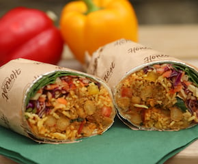 Deep Filled Veggie or Vegan Burrito Packed With Flavour