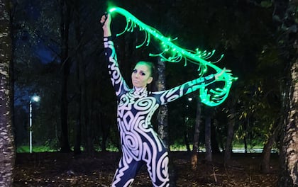 LED Dance Performance Using Various Props
