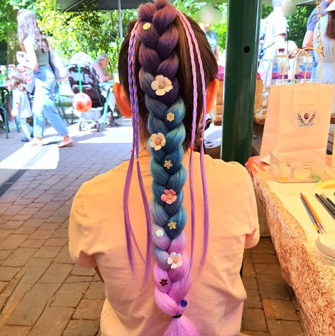 Colourful Hair Braids For Your Party 🎀