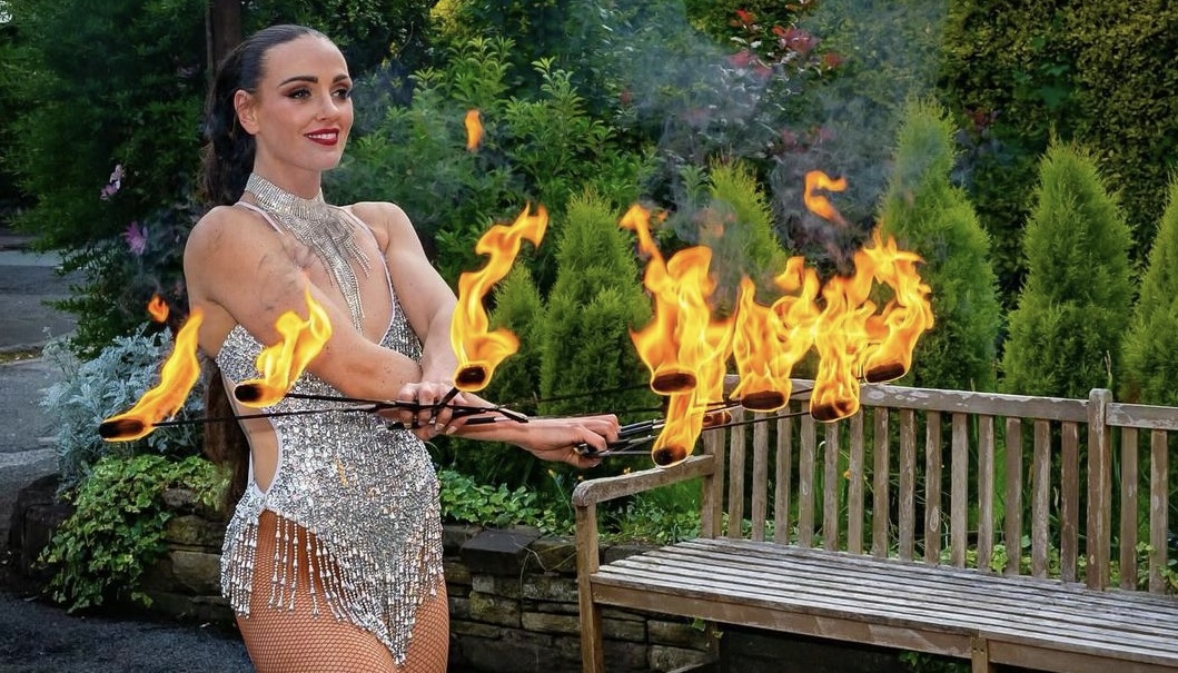 Solo Fire Performer Ignites The Atmosphere