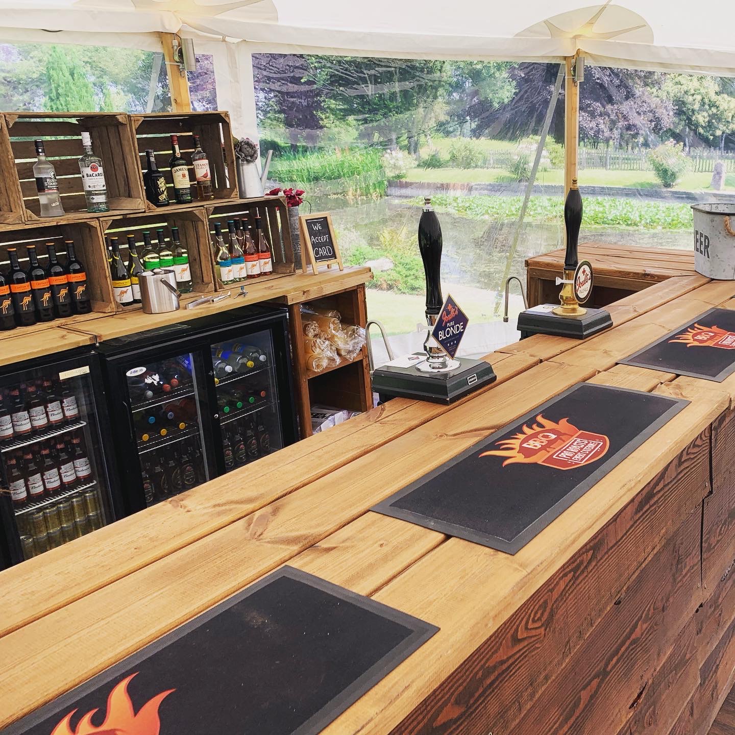 Indoor Rustic Wooden Pop-Up Bar
