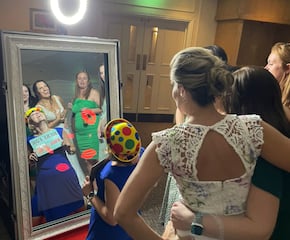Magic Mirror Photo Booth with Instant Prints, Props & Red Carpet