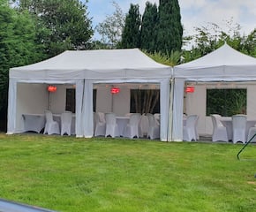 White 3m x 9m Party Tent - 40 Standing or 30 Seated