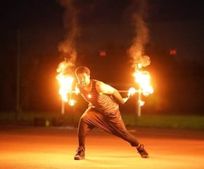 Breakdancing Fire Performer