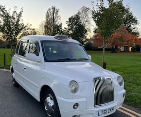 Classic White London Taxi