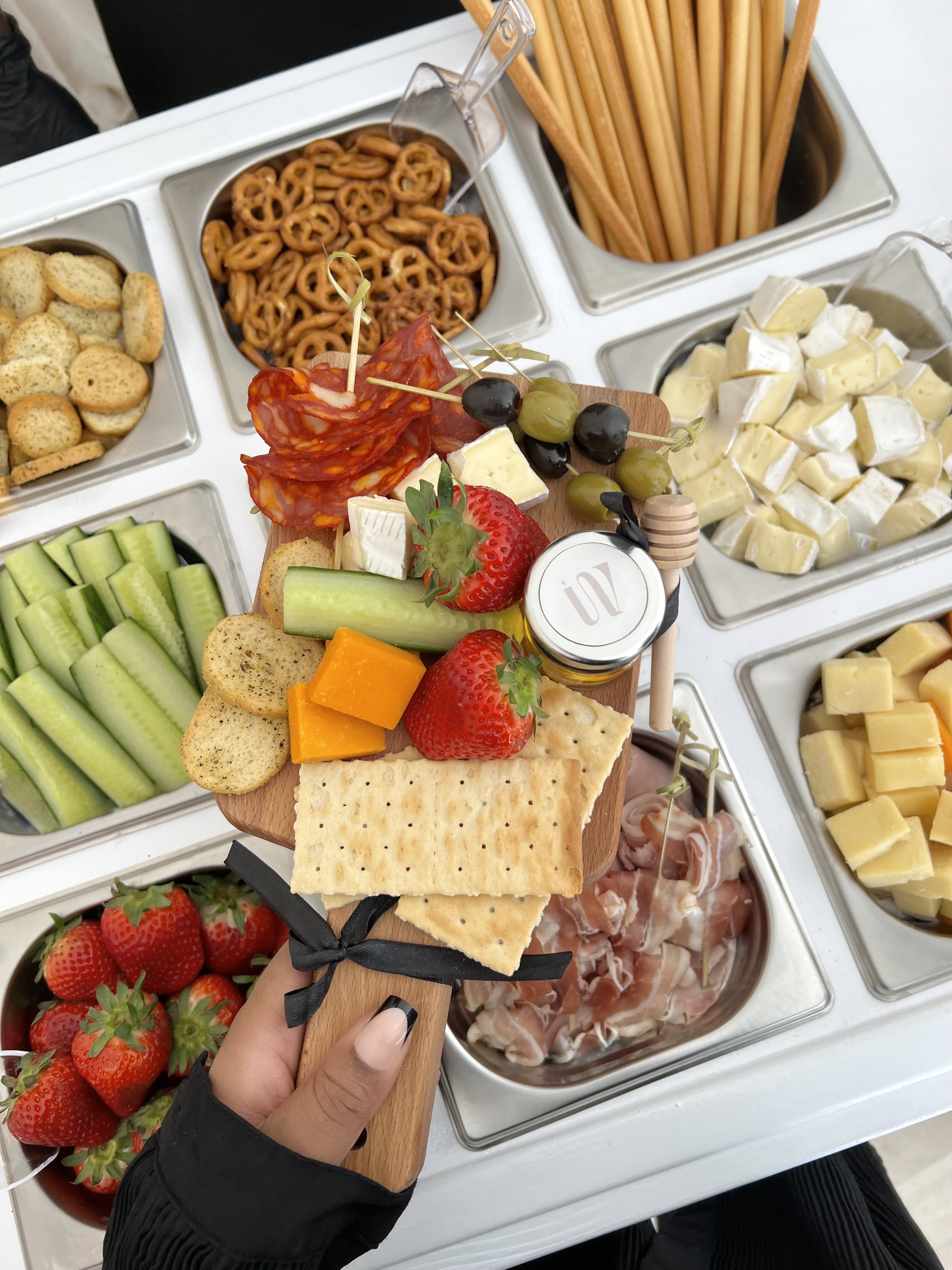 Charcuterie Cart Experience with Personal Boards & Optional Custom Screen