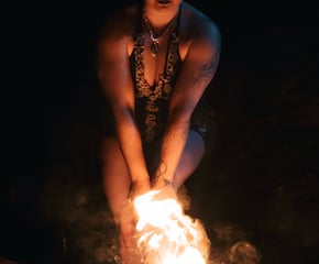 Small Scale Fire Show Exhibiting Fire Eating, Body Burning & Poi