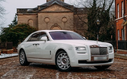 White Rolls Royce Ghost with Starlight Roof