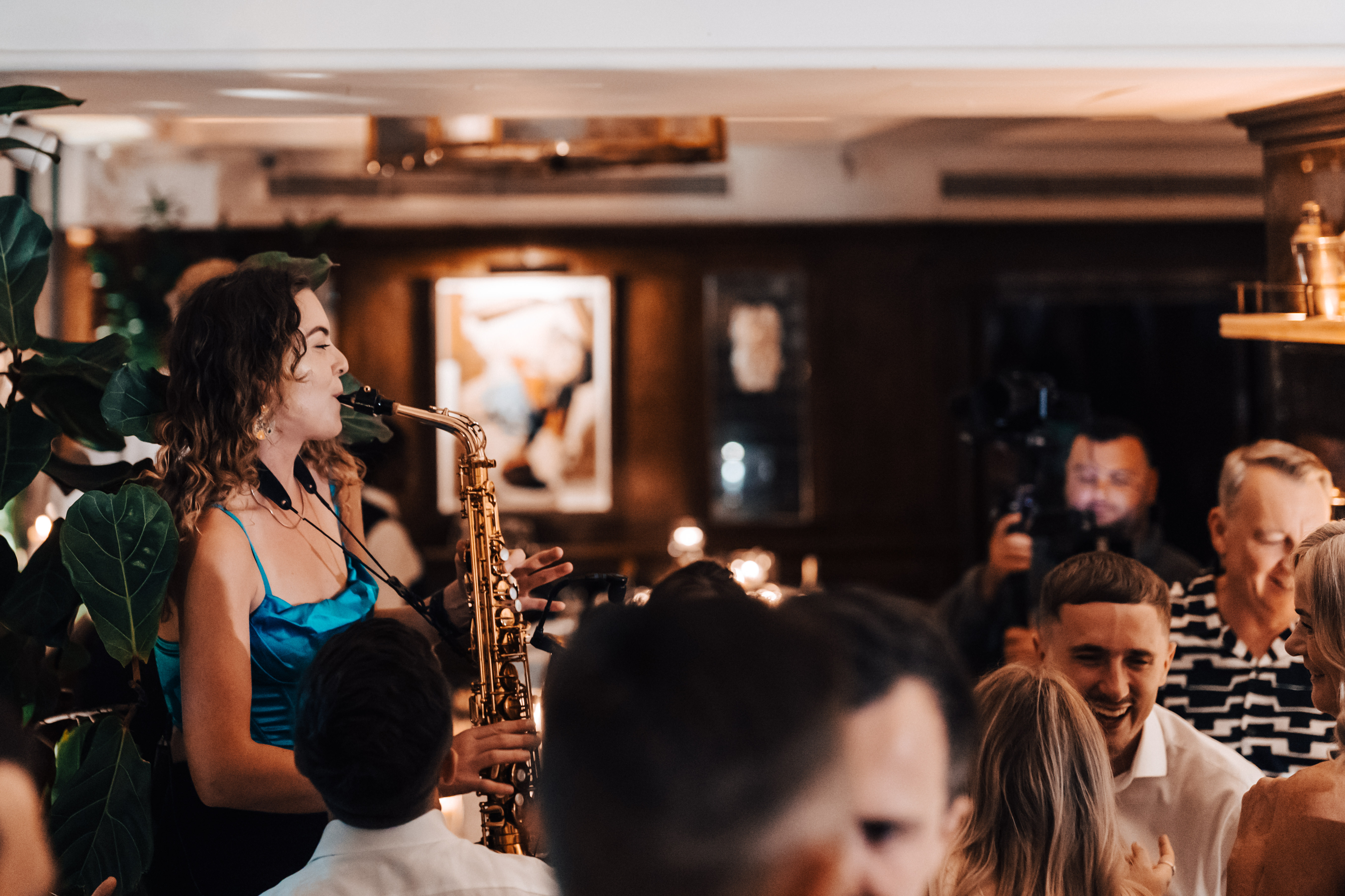 Energetic Sax Player Paulina with an Extensive Repertoire