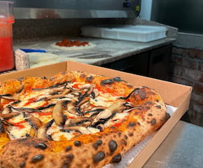 Neapolitan Pizza using 72hour fermented dough and woodfired oven.