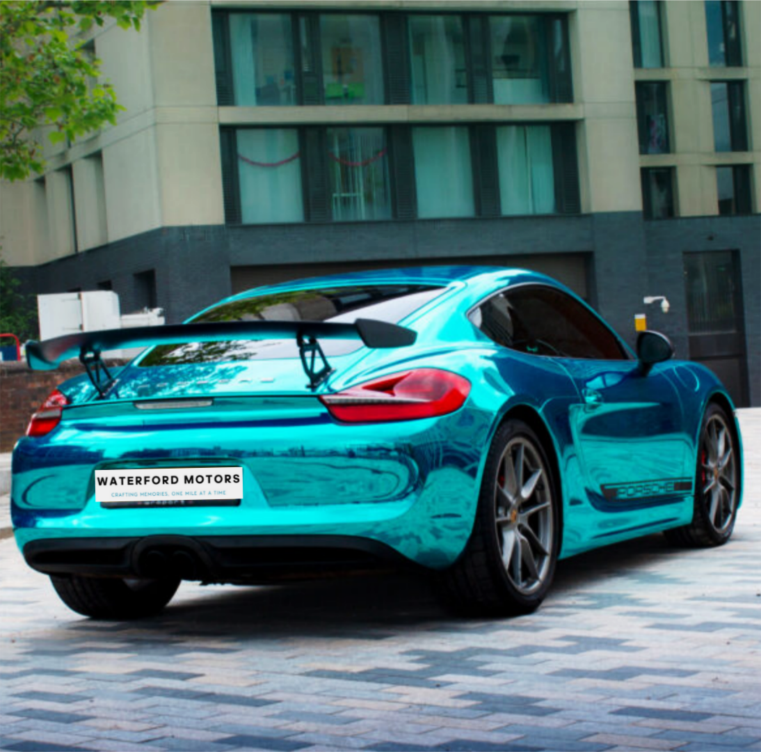 Unique Emerald Blue Chrome Porsche Cayman 981