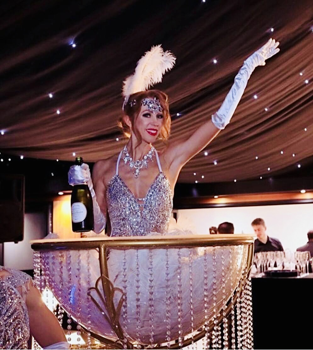 Giant Champagne Glass Showgirl Dancer