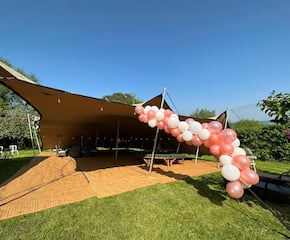 Medium Sized 15m x 10.5m Stretch Tent with Lighting & Flooring