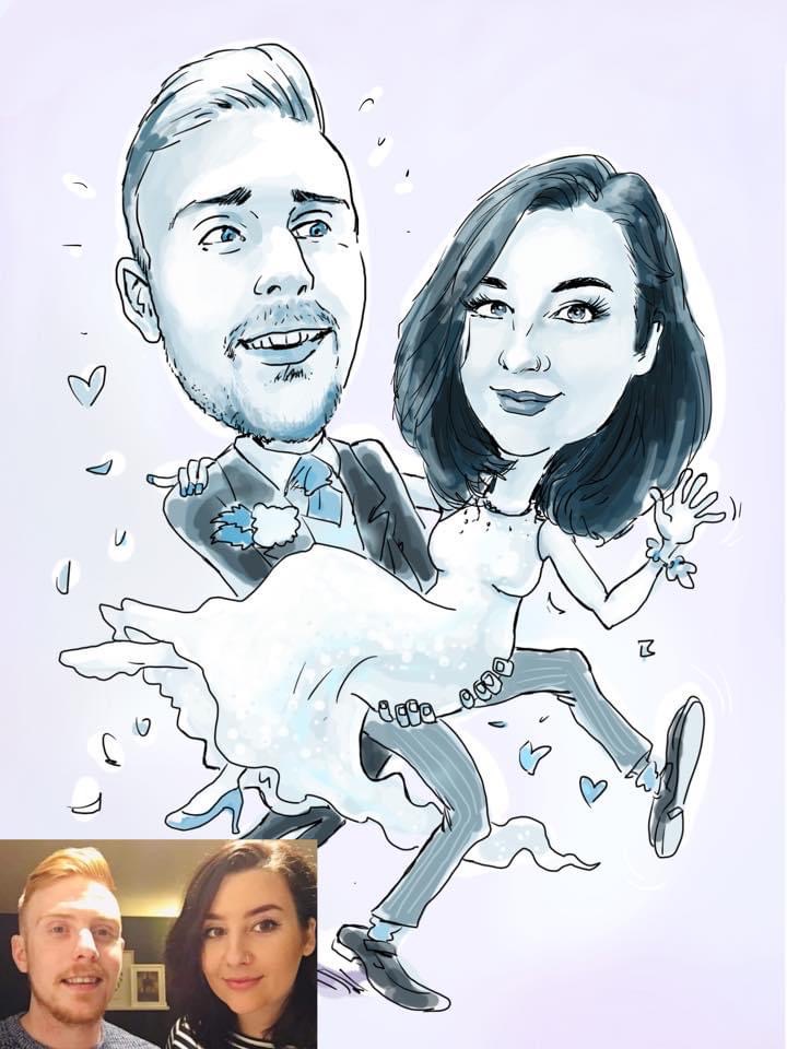 Live Cartoon Portraits Drawing a Crowd as Seen on TV & Festivals