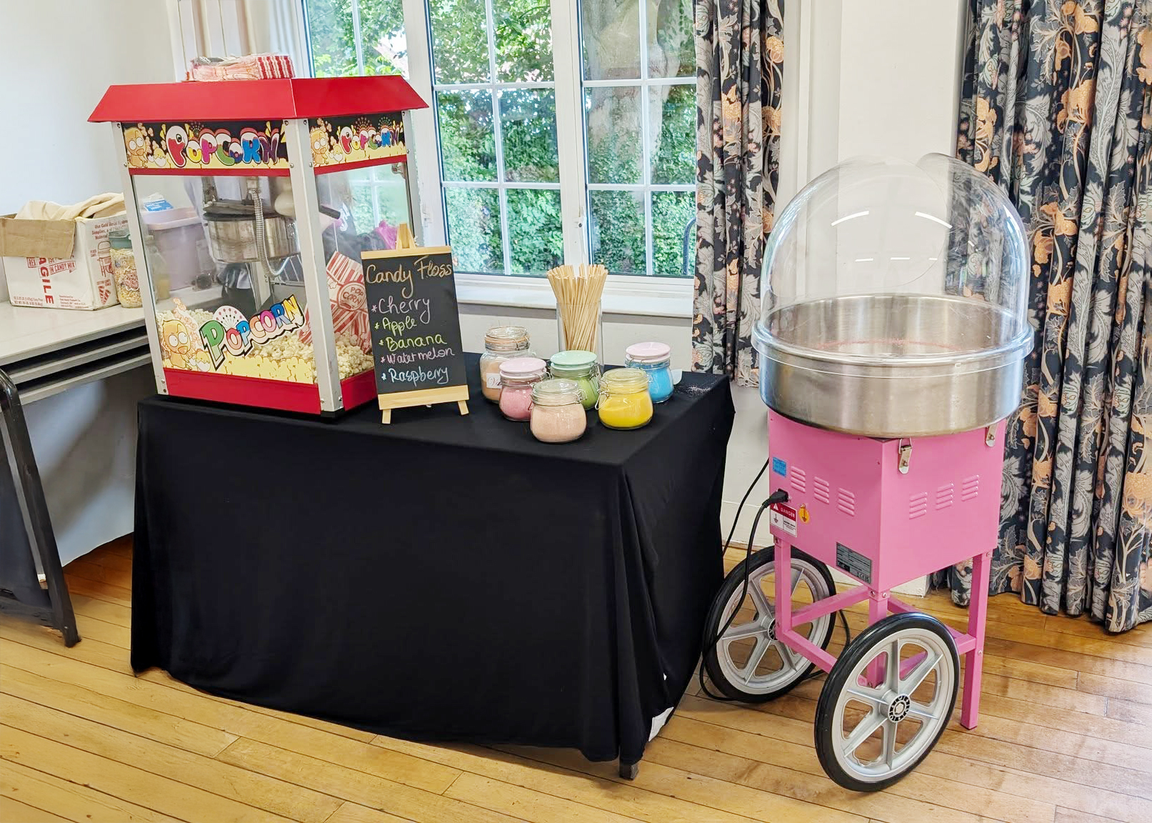 Stylish Cinema Style Popcorn Machine Cart
