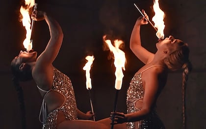Duo Fire Performers Provides Spectacular, Breathtaking Performance