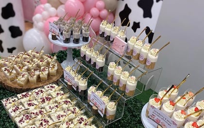 Dessert Tables with Combination of Individually Portioned Treats