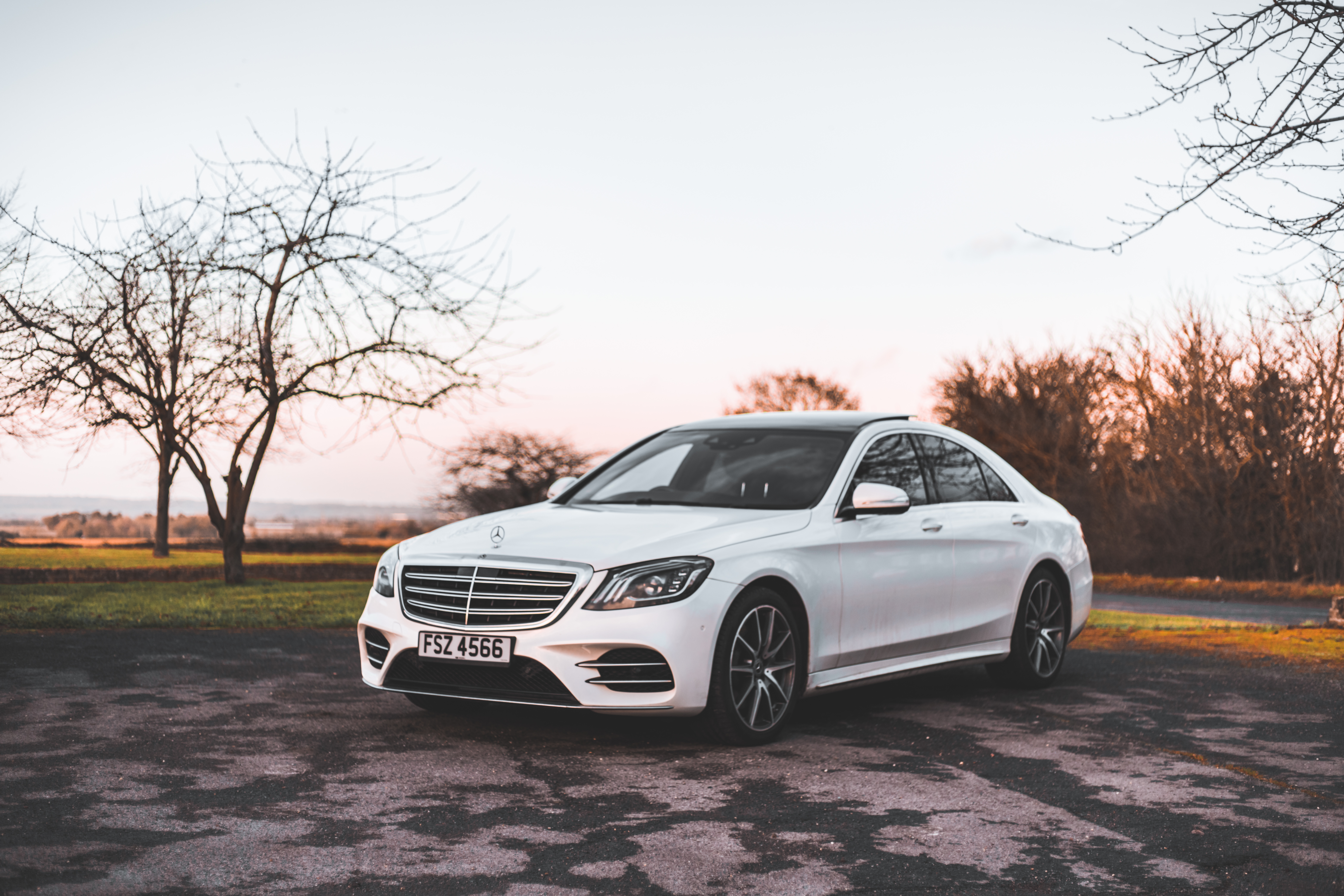 Premium White Mercedes S Class - Starlights | Pan Roof