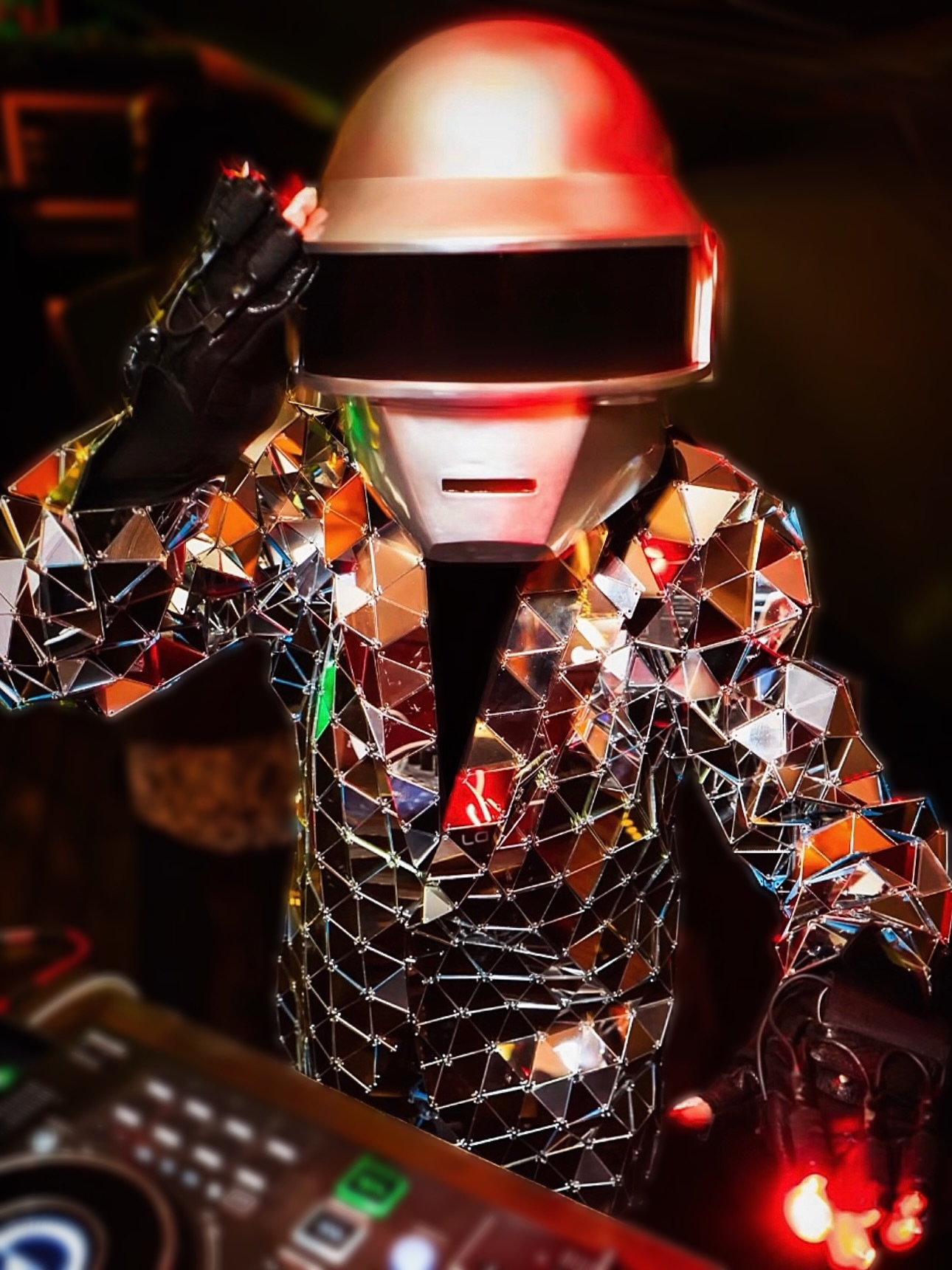 Dazzling Silver Mirror Man