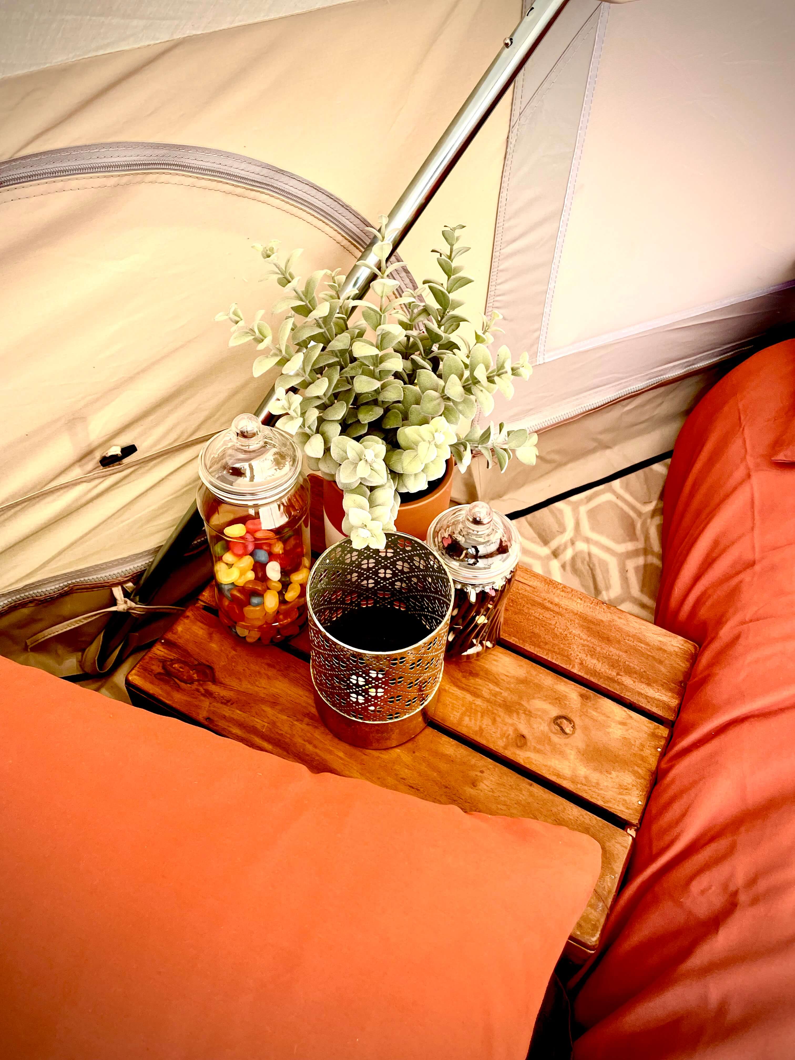 Burnt Orange & Rustic Glamping Tent For Up To 10 Guests