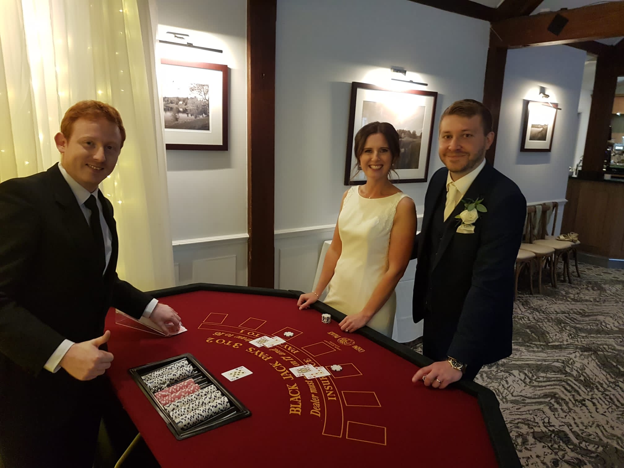 Blackjack Table with Croupier