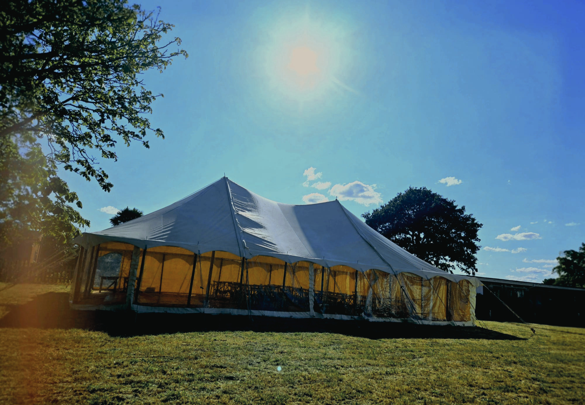 Timeless Romance – 9m × 21m Petal Pole Marquee