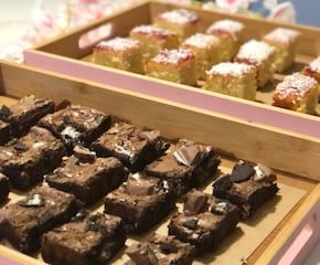 Dessert Table Featuring Handcrafted Brownies, Blondies, Cakes & Cookies